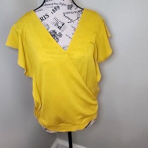 New‎ York and Company Yellow Blouse Size M